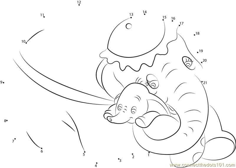 800x572 Mom And Baby Dumbo Dot To Dot Printable Worksheet