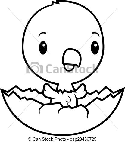 415x470 Cartoon Baby Eagle Hatching. A Cartoon Illustration Of A Vector