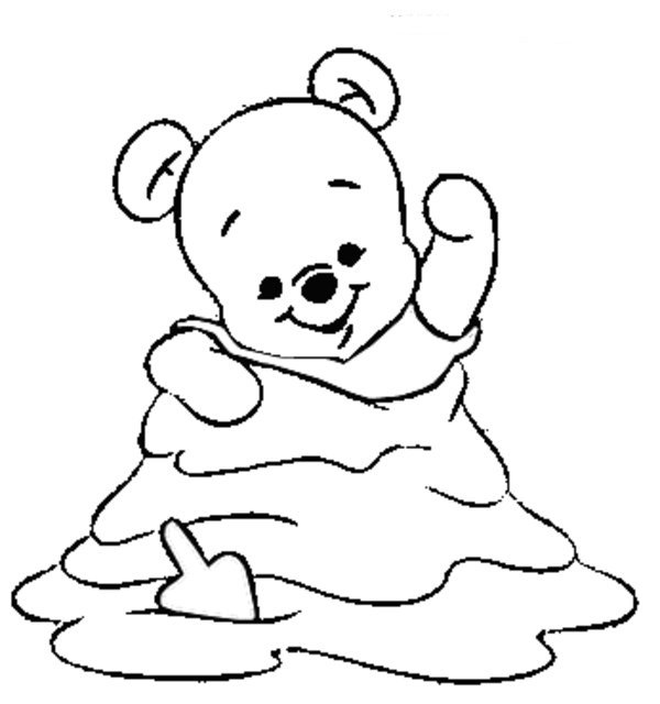 600x640 Winnie The Pooh Baby Coloring Pages