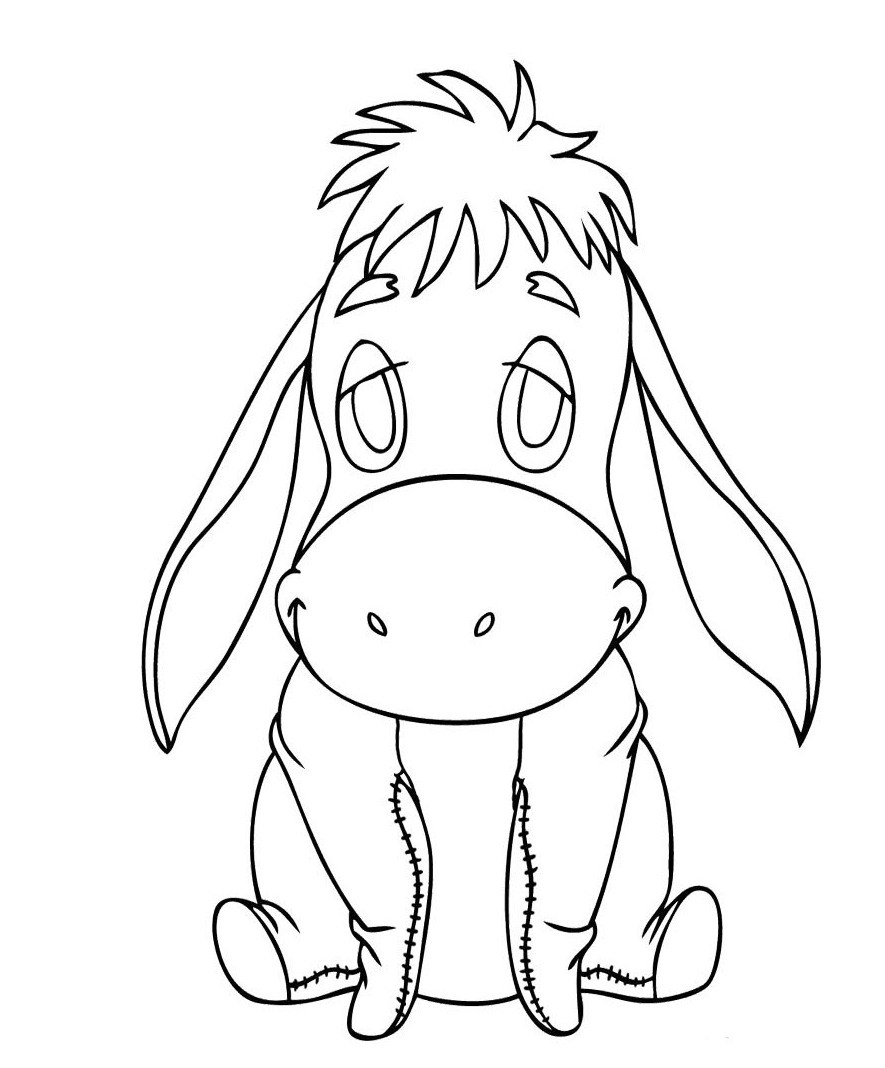 885x1068 Baby Eeyore Coloring Pages Coloring Page For Kids