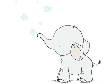 340x270 Elephant Nursery Art Print
