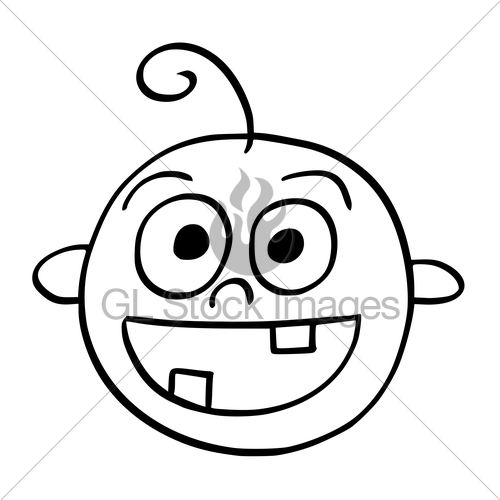 500x500 Cartoon Illustration Of Happy Smiling Baby Face Gl Stock Images