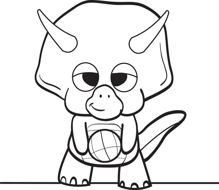 700x609 Free, Printable Cartoon Dinosaur Coloring Page For Kids