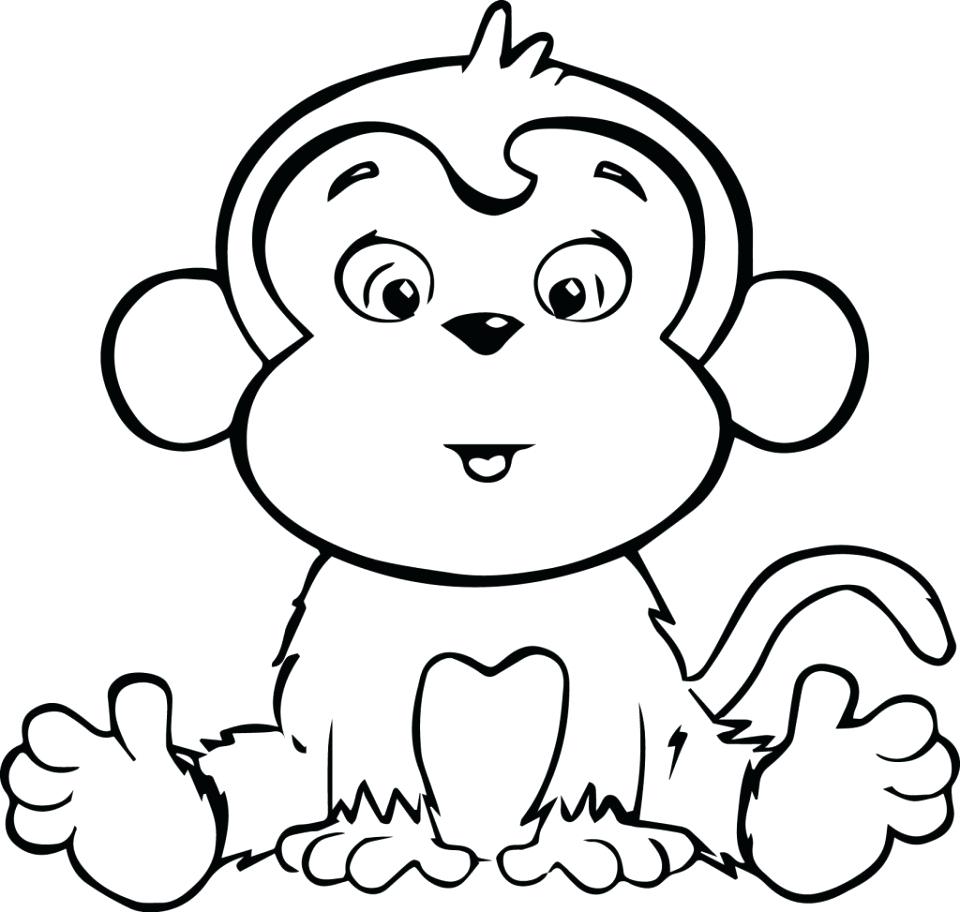 960x912 Coloring Cute Baby Monkey Coloring Pages Printable Cartoon Crafts