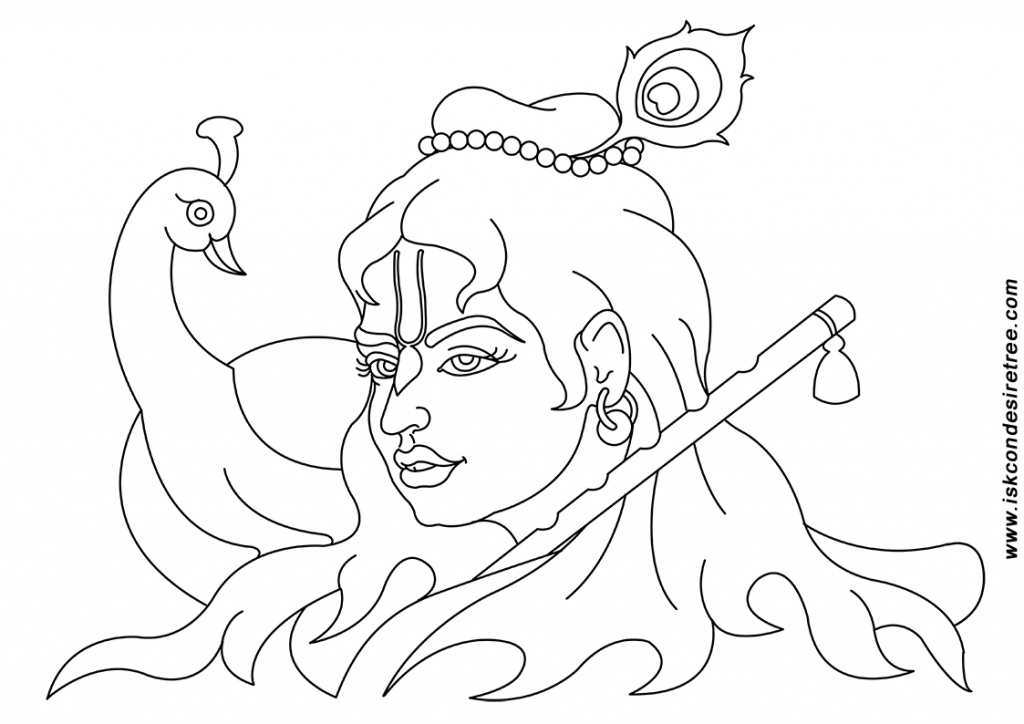 1024x724 Baby Krishna Face Drawing Krishna Face Drawing Sketch Coloring