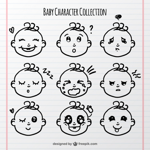 626x626 Baby Faces With Different Expressions Vector Free Download