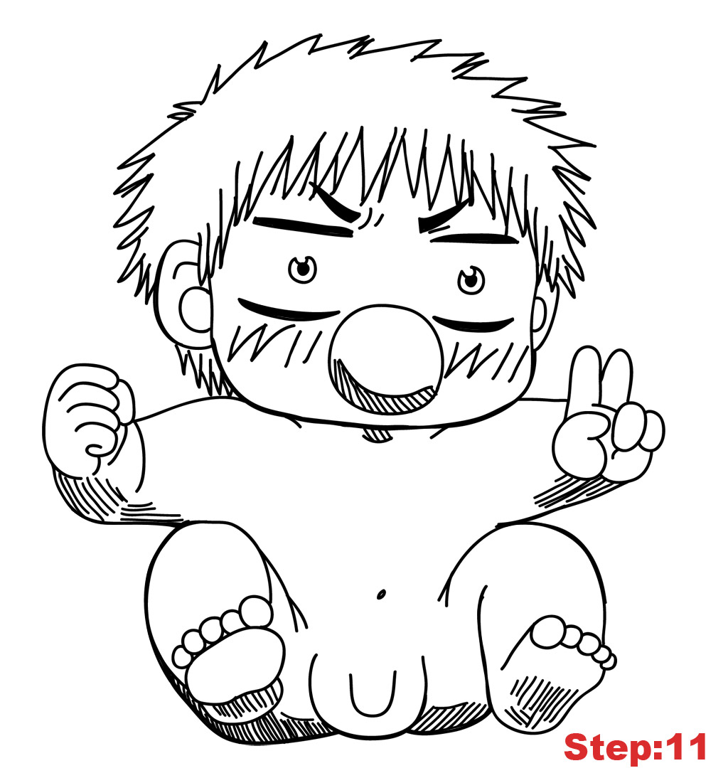 1024x1094 How To Draw Baby Beel From Beelzebub
