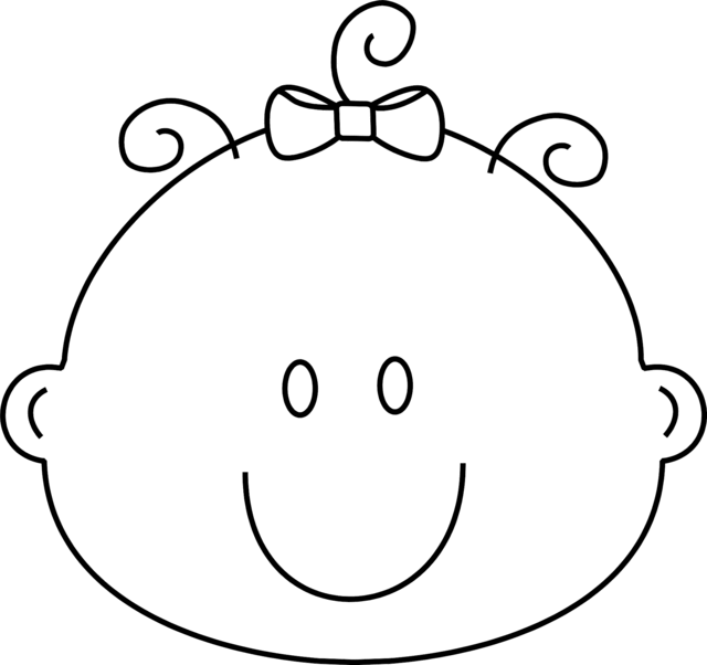 640x602 Baby Girl Coloring Pages
