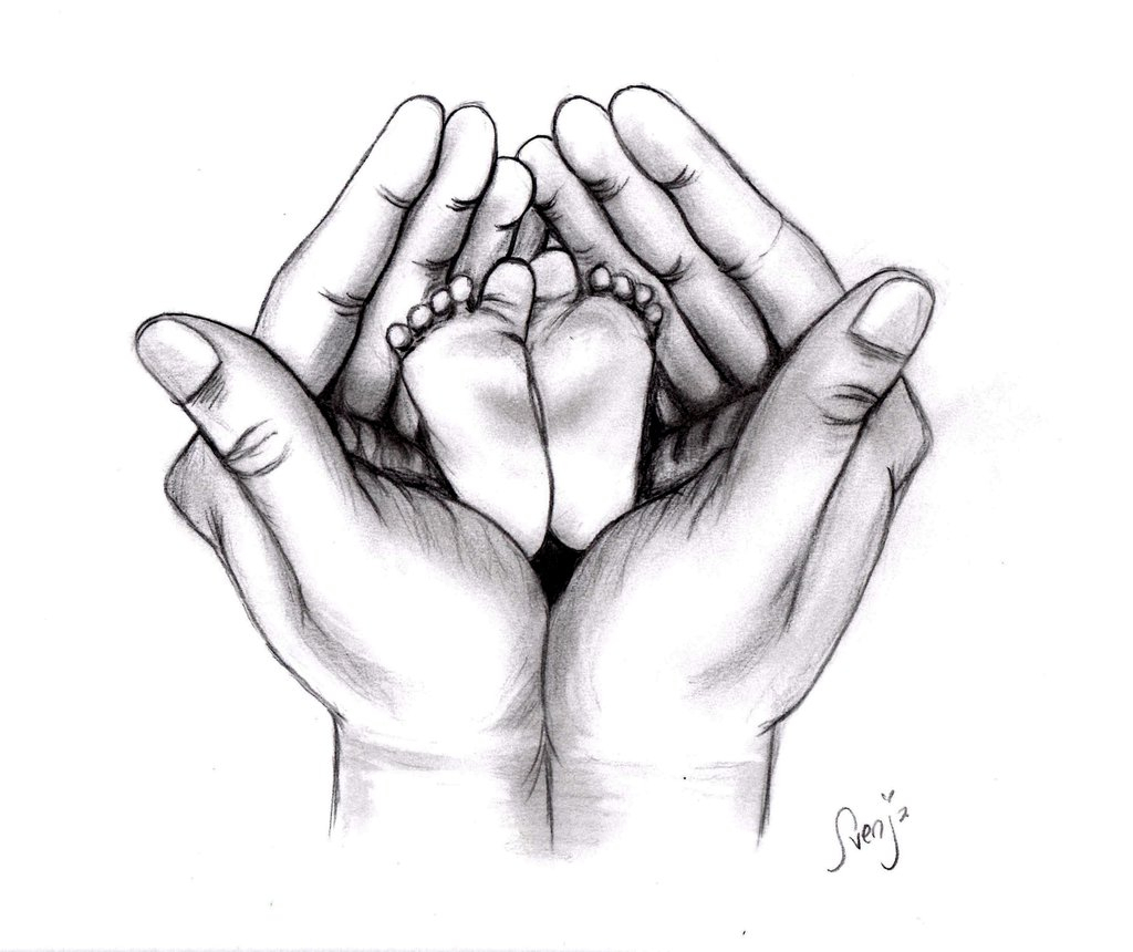 1024x860 Drawing Of Baby Feet Baby Feets In Hand Sketchsvenjalady1985