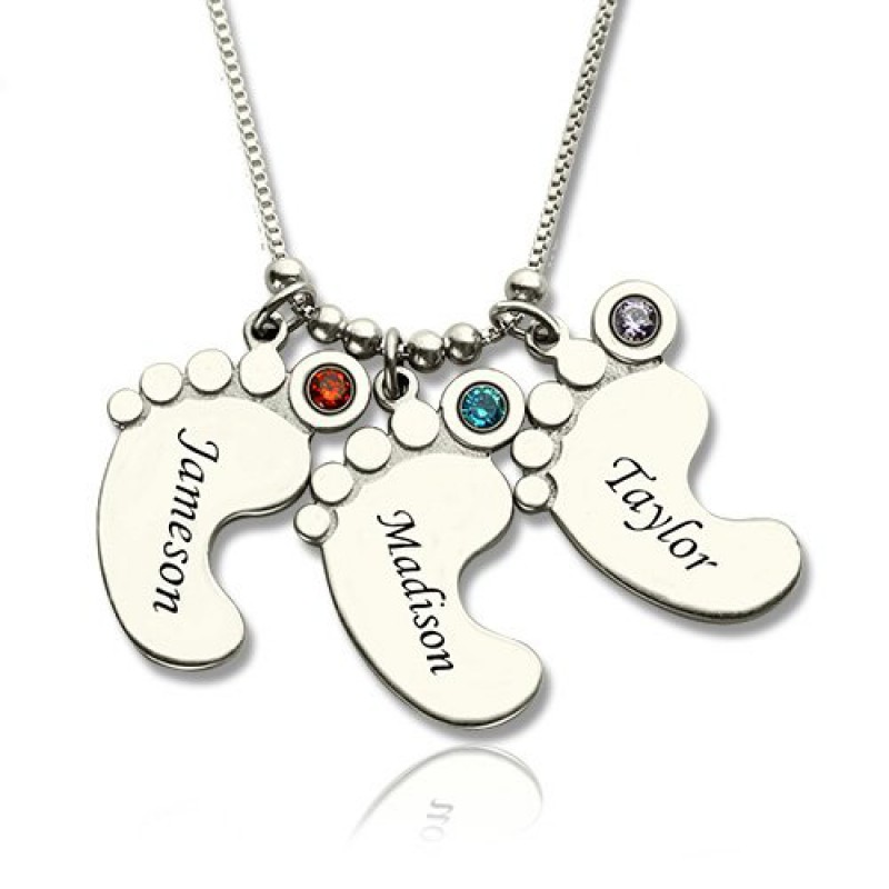 800x800 Feet Charm Necklace For Mom