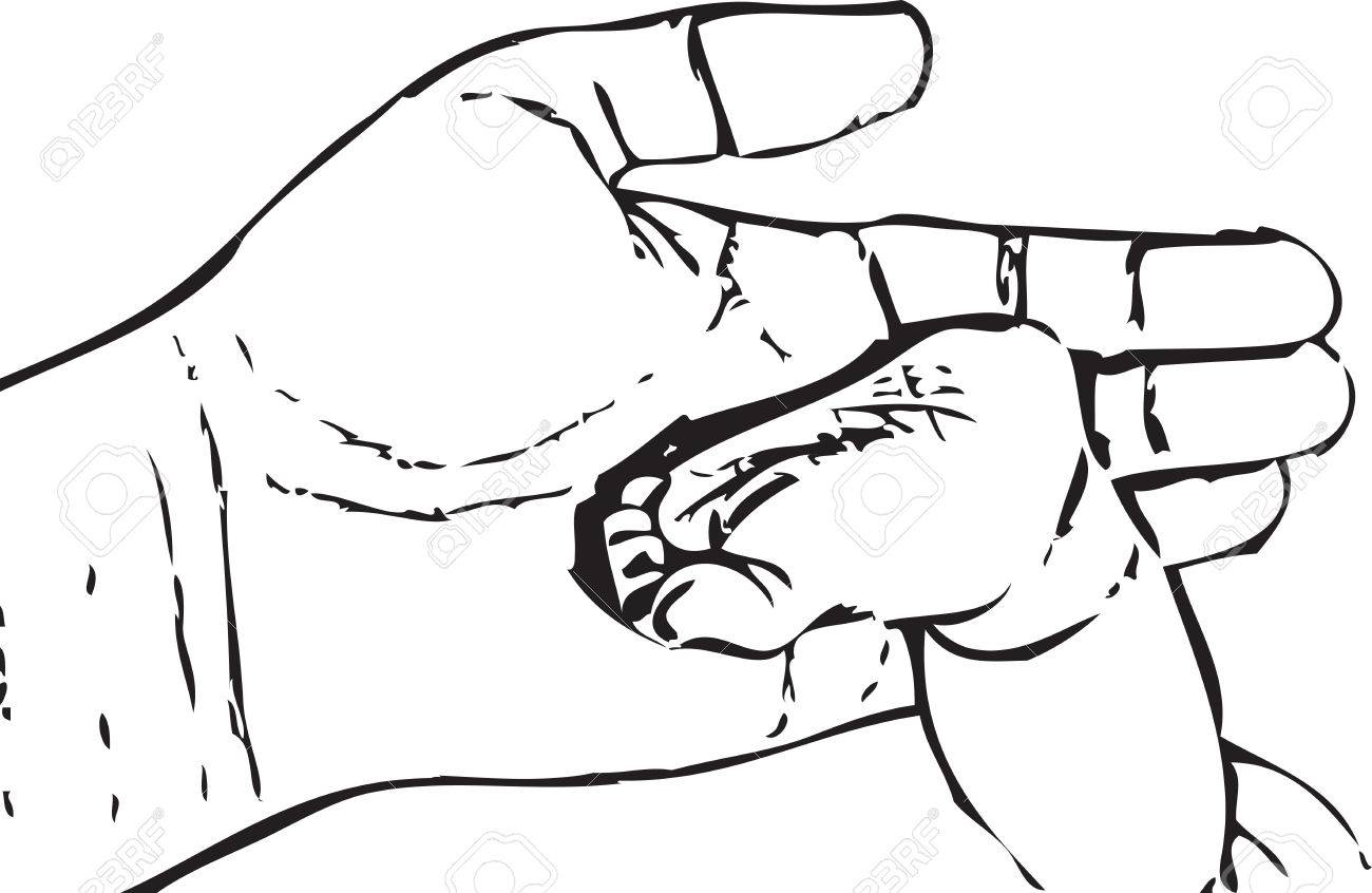1300x846 Foot Baby Child Hand Mother Parents Vector Black Royalty Free