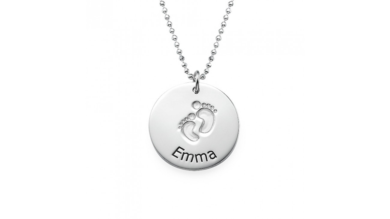 1300x731 Sterling Silver Baby Foot Necklace