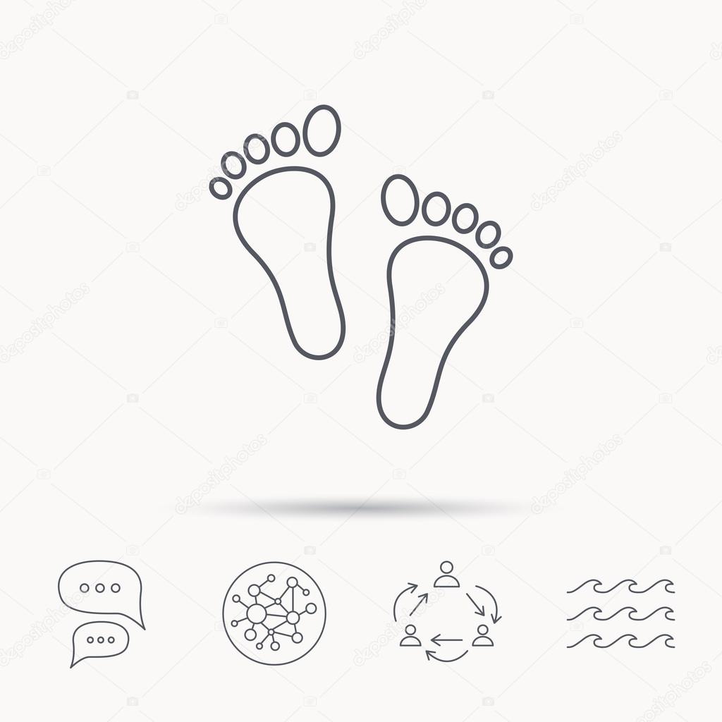 1024x1024 Baby Footprints Icon. Child Feet Sign. Stock Vector Tanyastock