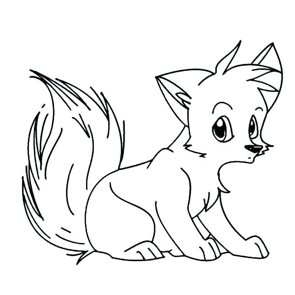 600x600 Baby Fox Coloring Pages