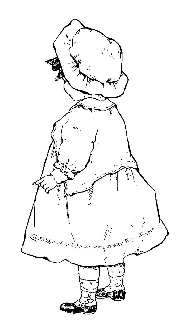 701x1263 Digital Stamp Design Vintage Girl Drawing Illustration Baby Child