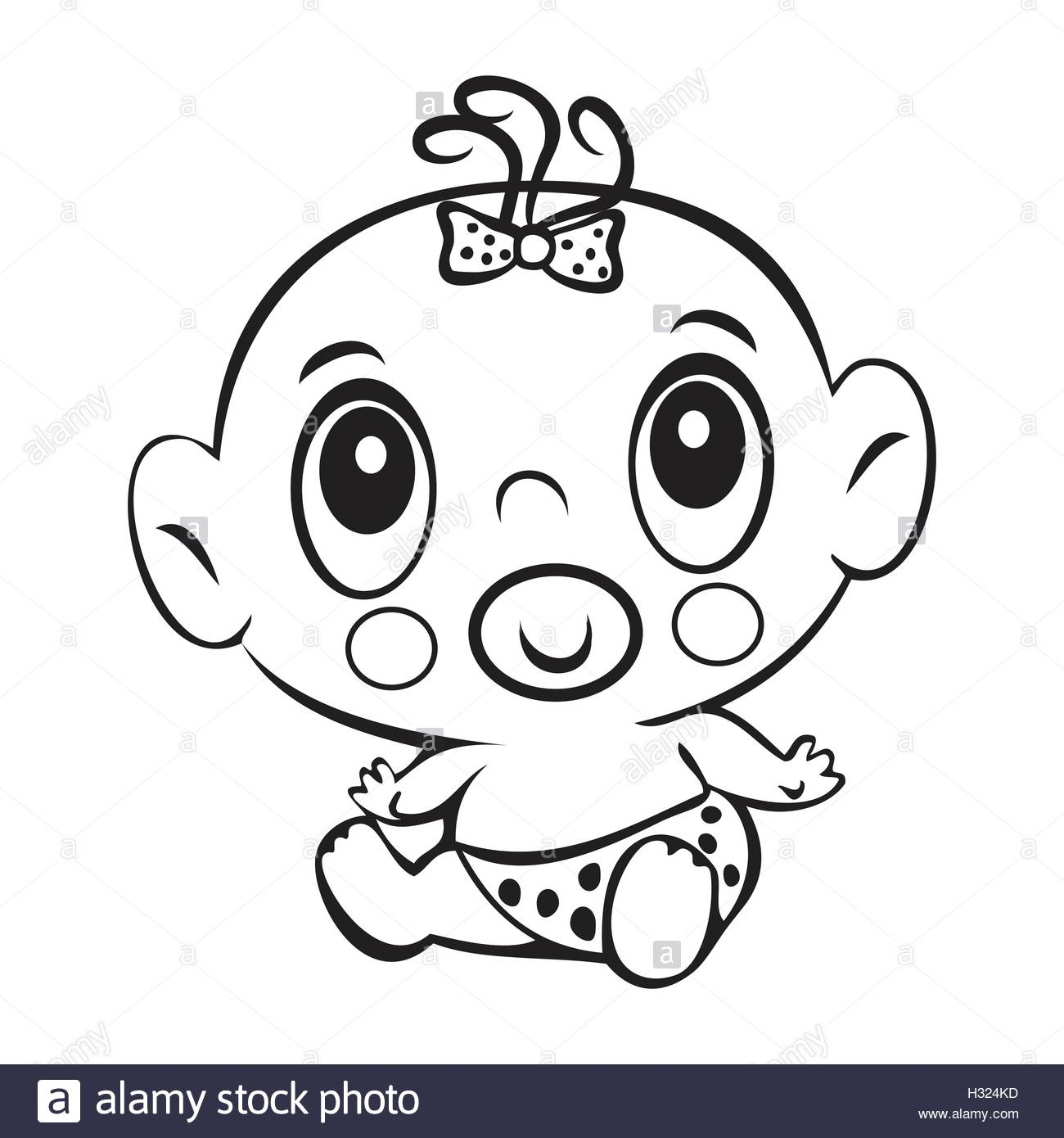 1300x1390 Drawings Of Baby Girls Funny Baby Girl. Cute Baby Girl Sitting