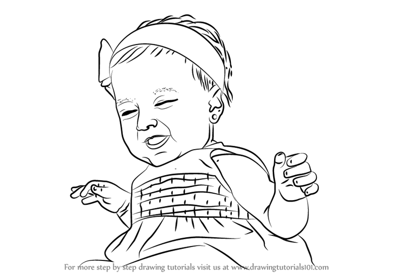 800x567 Learn How To Draw Happy Baby Girl (Other People) Step By Step