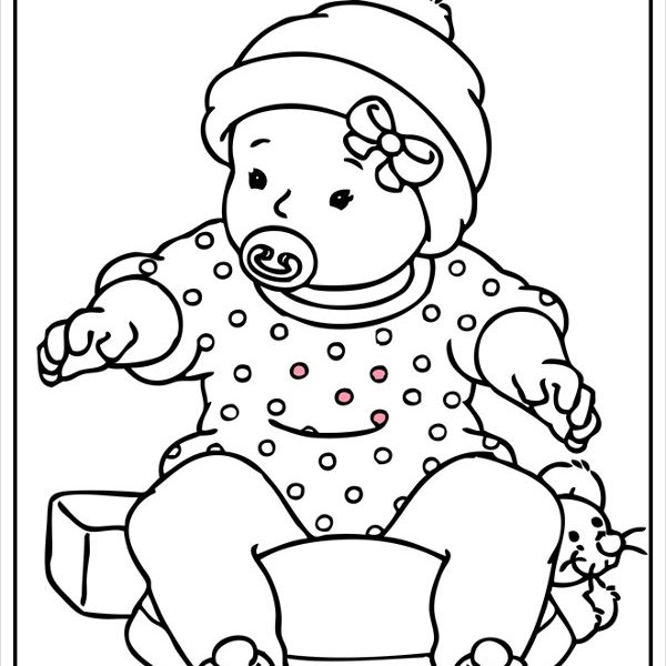 600x600 Baby Girl Colouring Pages Coloring Page