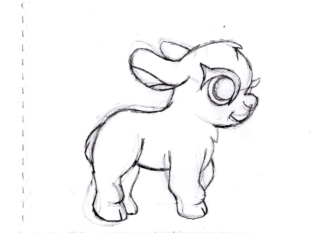 1024x791 Baby Goat Sketch 2 By Tessasquirrel