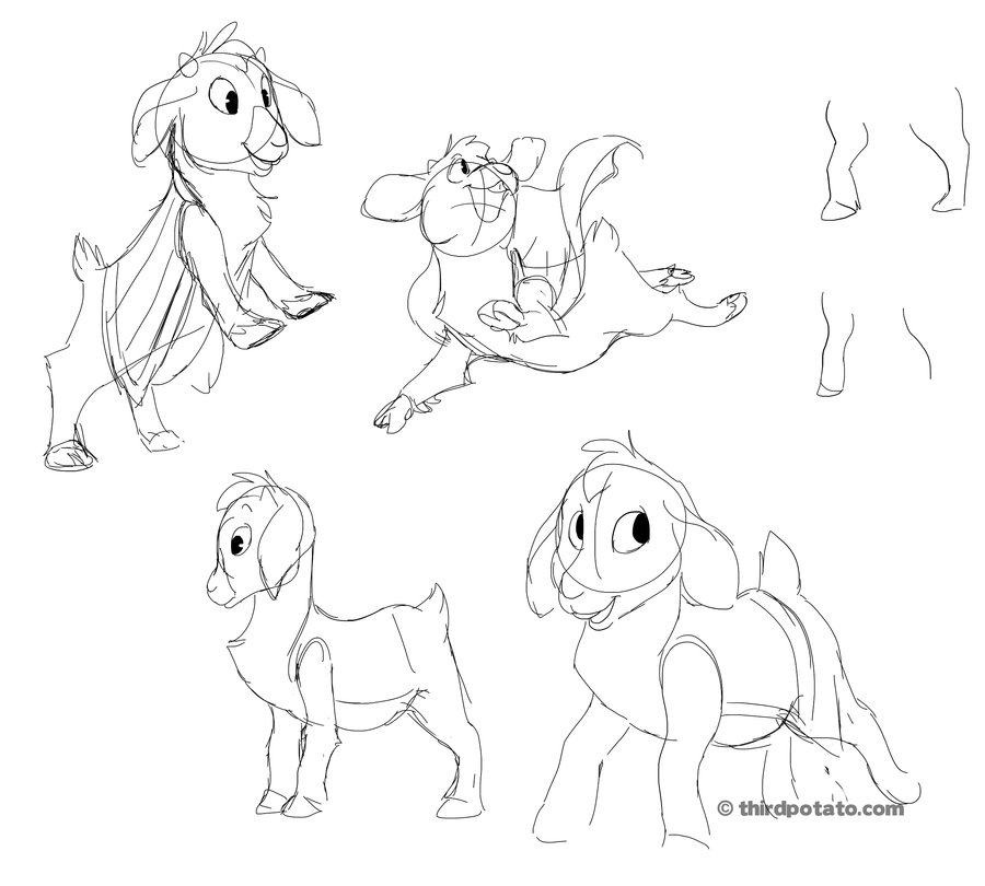 900x810 Sketches Goat By Thirdpotato