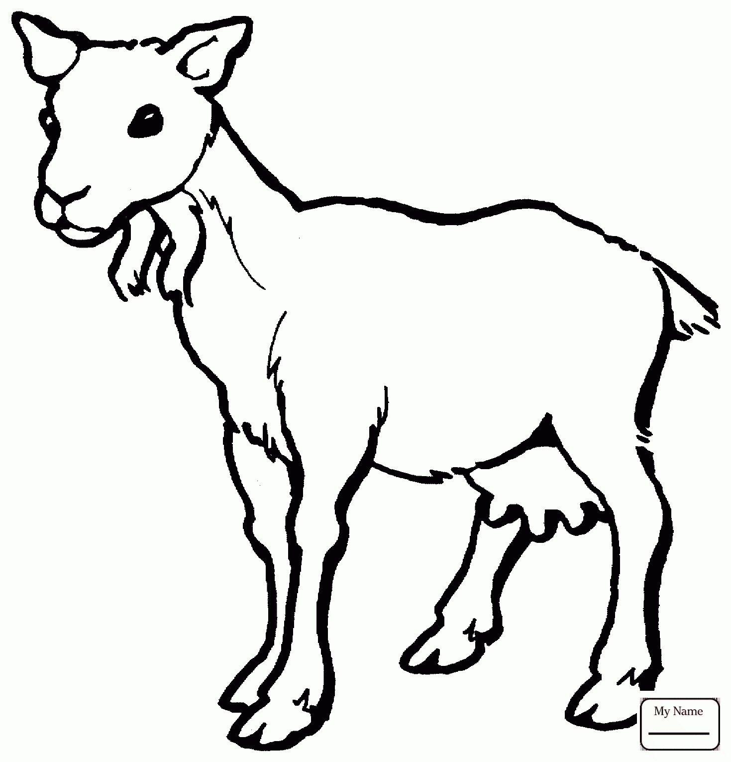 1469x1530 Coloring Pages Baby Goat Goats Mammals