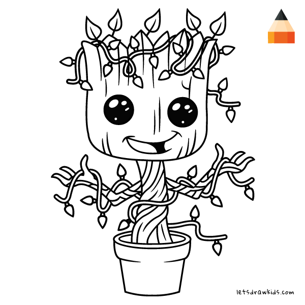 600x600 How To Draw Baby Groot For Christmas