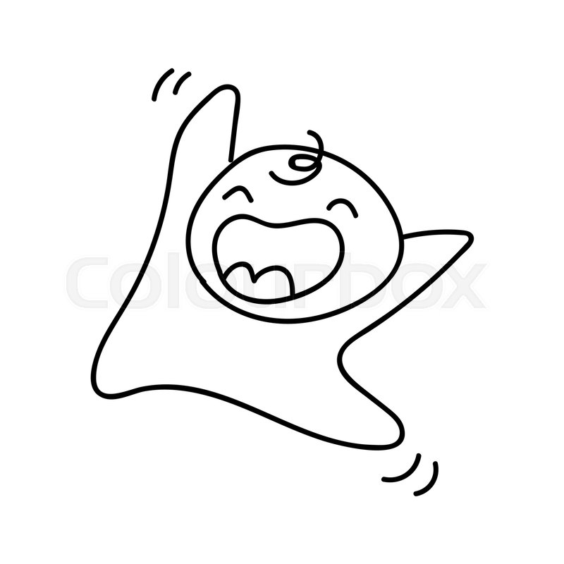 800x800 Hand Drawing Abstract Cartoon New Born Baby. Happiness Concept