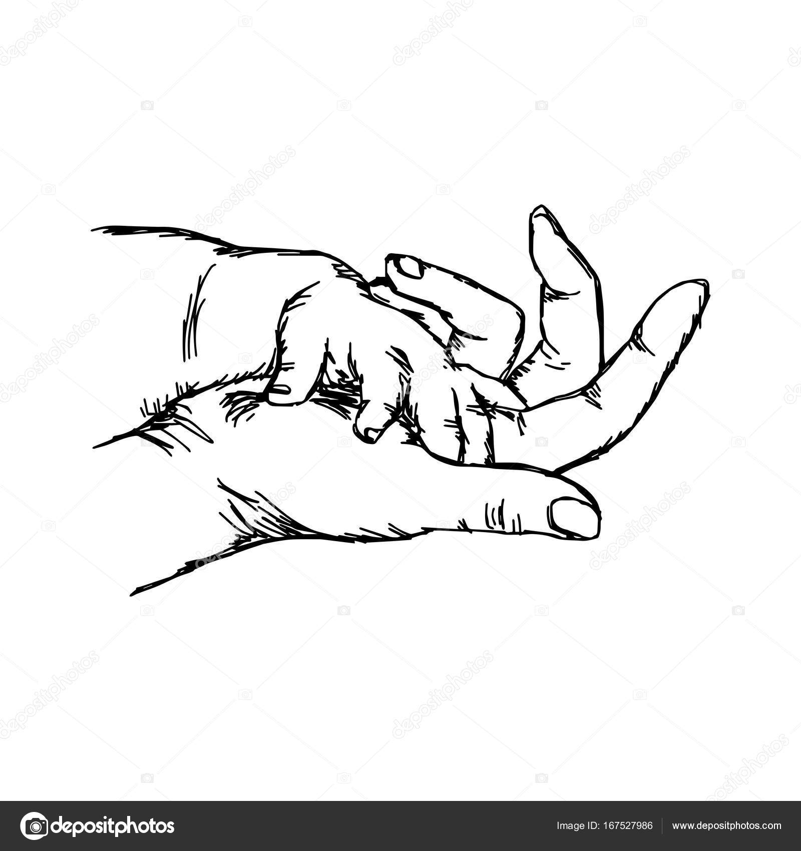 1600x1700 Hand Of Baby On Mother Vector Illustration Sketch Hand Drawn