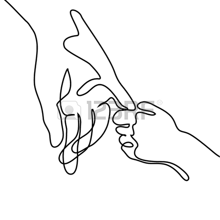 450x450 Baby Holding Little Finger Of Adult Hands Together. Continuous