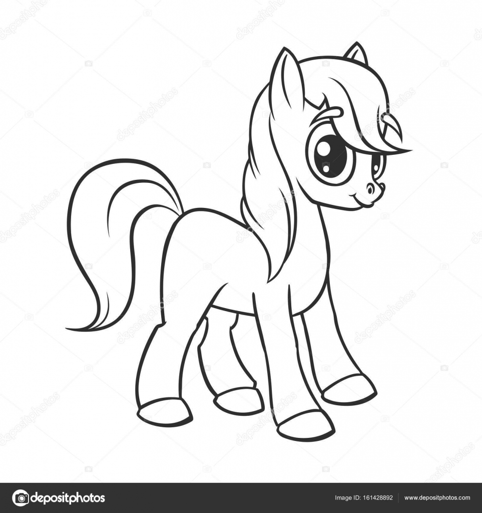 963x1024 Cute Cartoon Little White Baby Horse , Beautiful Pony Princess