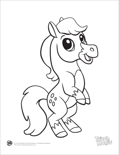 405x524 Learning Friends Horse Baby Animal Coloring Printable