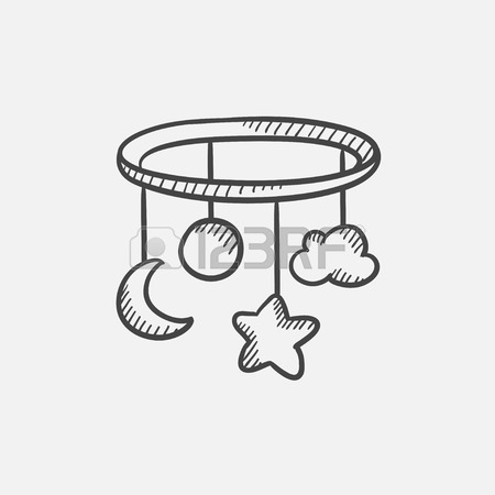 450x450 Baby Bed Carousel Sketch Icon For Web, Mobile And Infographics