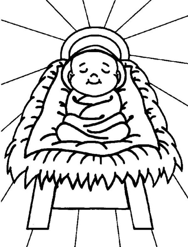 600x787 Baby Jesus Christmas Coloring Pages For Kids
