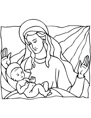371x480 Mary And Baby Jesus Coloring Page Free Printable Coloring Pages
