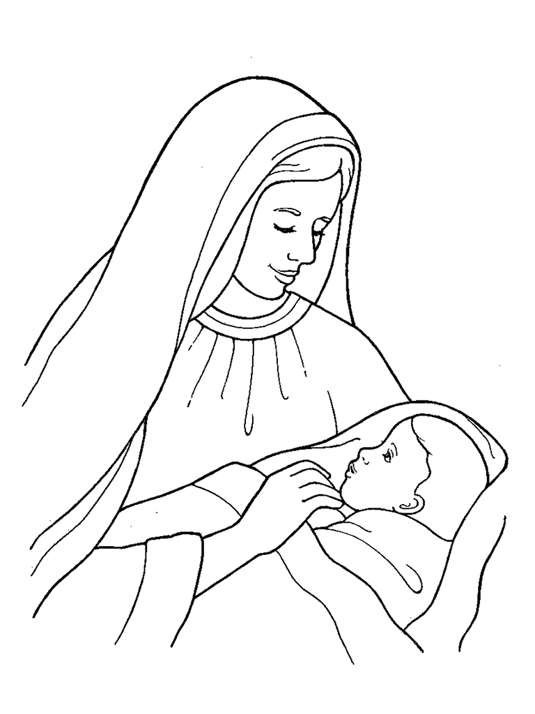 768x1024 Nativity Mary With Baby Jesus