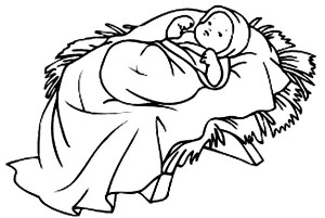 300x201 Baby Jesus Sleep Coloring Page Kids Crafts Baby