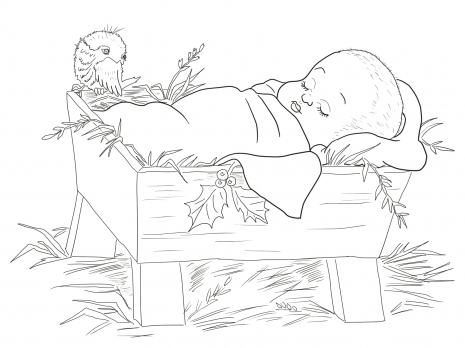 465x348 Baby Jesus In A Mangercoloring Page Printables