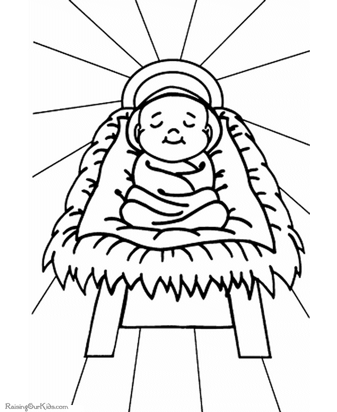 670x820 Baby Jesus In The Manger Coloring Pages! Christmas Religious Art