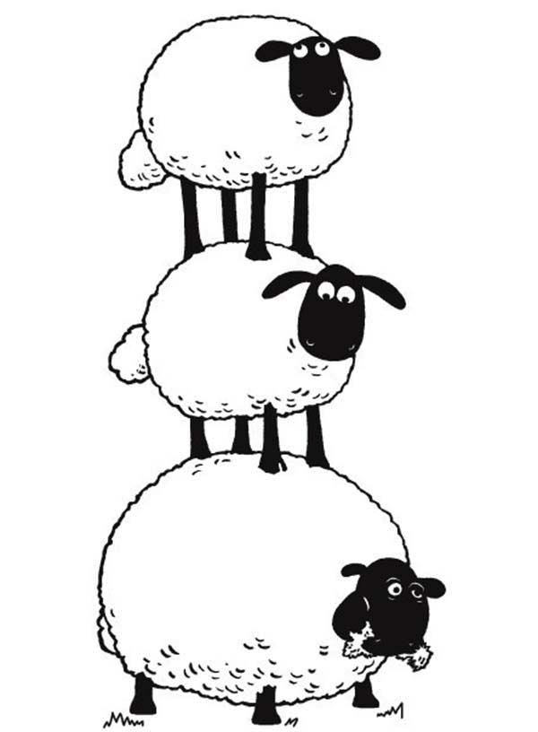 600x816 The Flock Make Sheep Stack In Shaun The Sheep Coloring Page