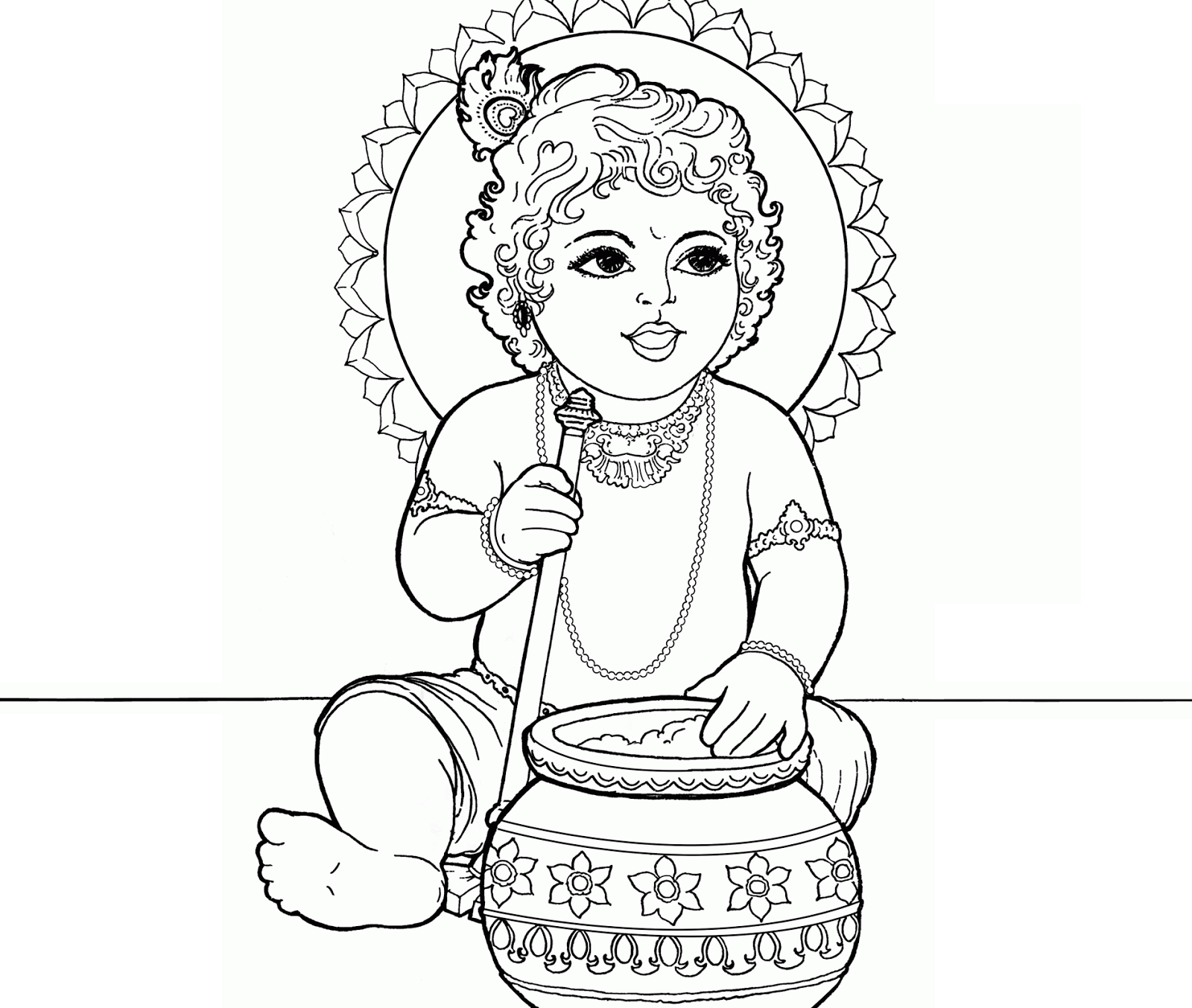 1600x1354 Pictures God Baby Krishna Sketches,
