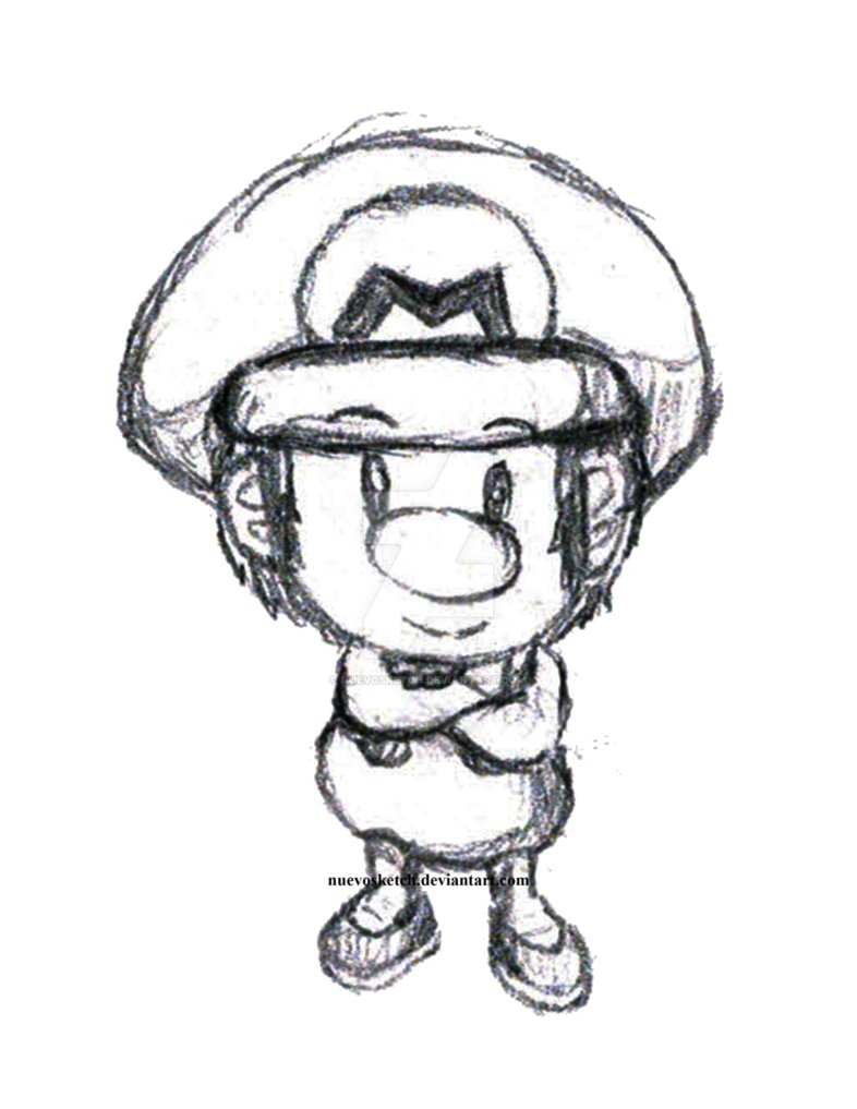 Baby Mario Drawing at GetDrawings | Free download