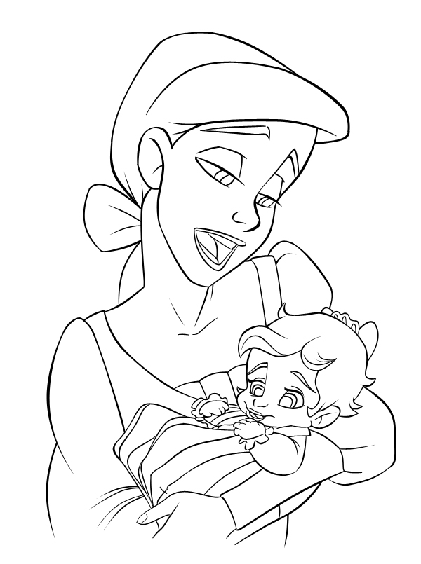 600x805 The Little Mermaid 2 Coloring Pages Baby Ariel And Melody Melody