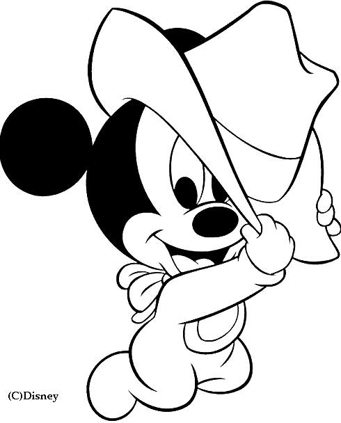 490x608 Coloring Baby Mickey Mouse Picture