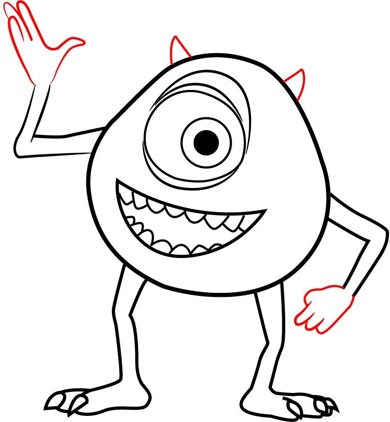 763x826 How To Draw Mike Wazowski Monsters, Draw And Cartoon Head