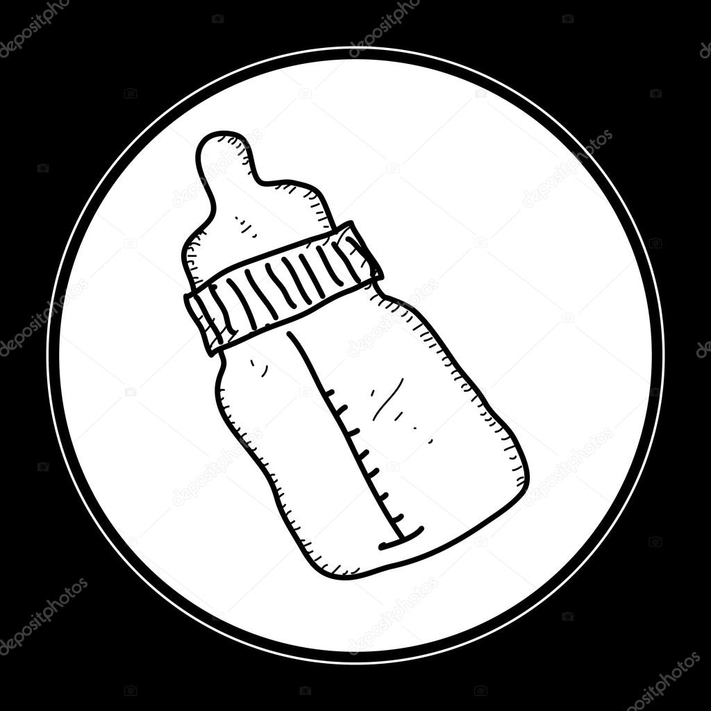 1024x1024 Simple Doodle Of A Babies Milk Bottle Stock Vector Chrishall