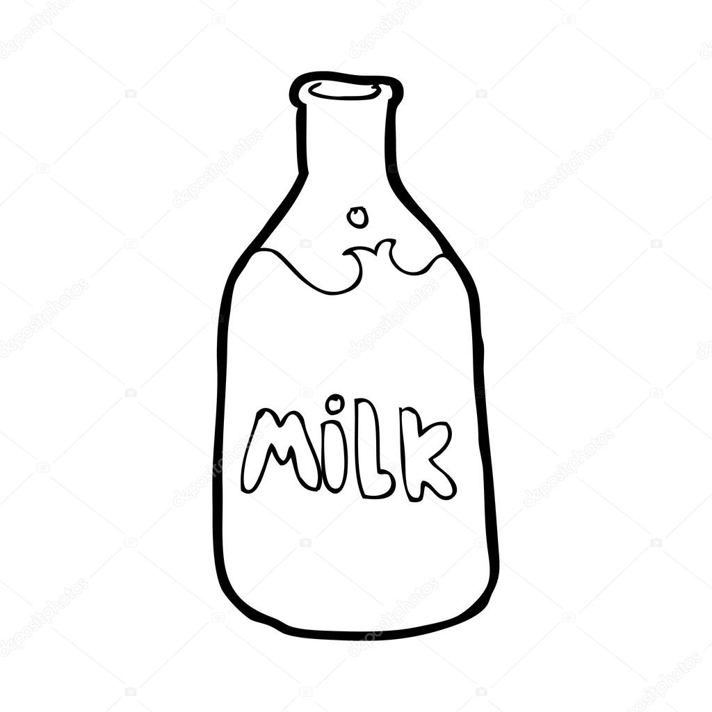 1024x1024 Cartoon Bottle Of Milk Stock Vector Lineartestpilot
