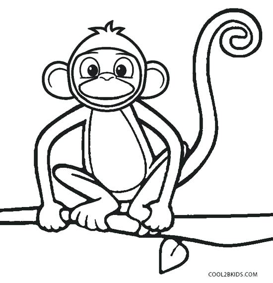 550x570 Perfect Baby Monkey Coloring Pages Image Free Printable For Kids