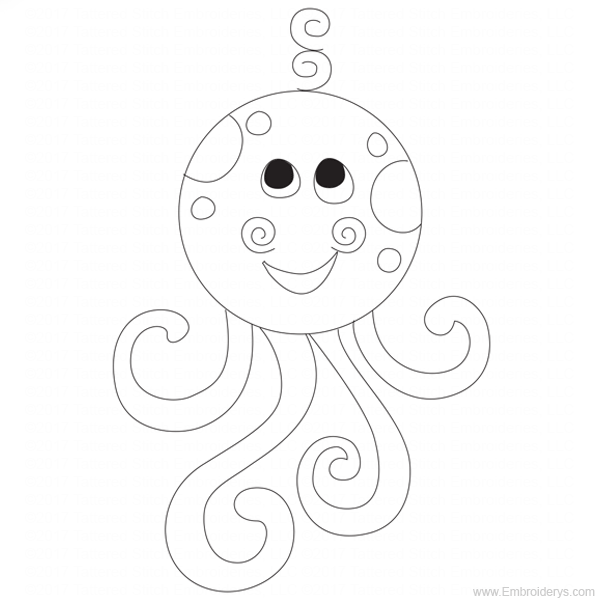 600x600 Baby Octopus Applique