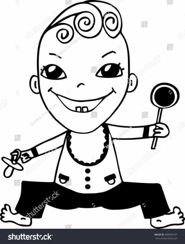 608x800 Baby Pacifier Clipart Black And White