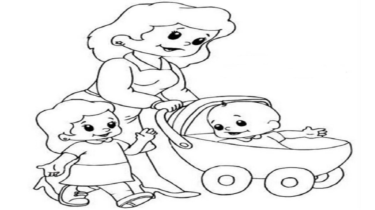 1280x720 How To Draw A Baby Carriage Stroller Cartoon Simple Drawing